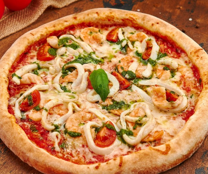 Пицца  с морепродуктами - 23 см